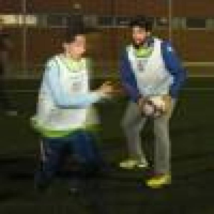 Pablo Andújar y Javier Martínez disfrutan de un entrenamiento muy especial con Levante UD EDI